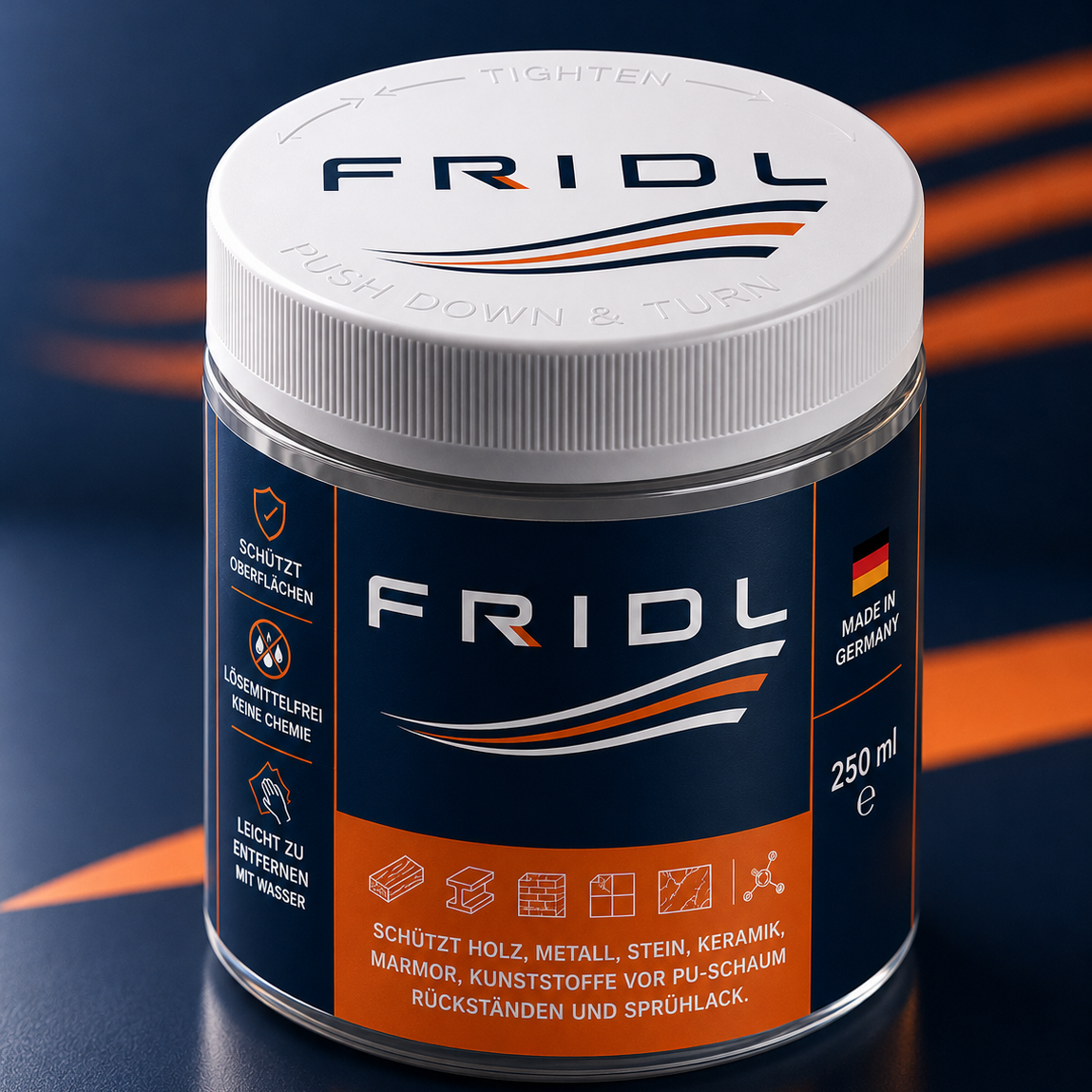 FRIDL PU-Schaum Antihaft, 250 ml Tiegel mit Schraubverschluss